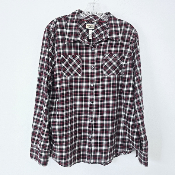 Bass Tops - Bass Tartan Plaid Button Down Shirt Women's XXL